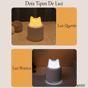 Umidificador/ Aromatizador com 2 luzes Gatinho