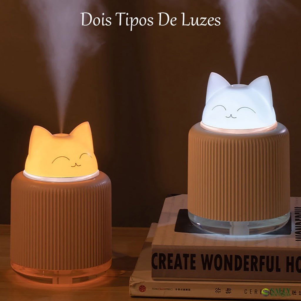 Umidificador/ Aromatizador com 2 luzes Gatinho