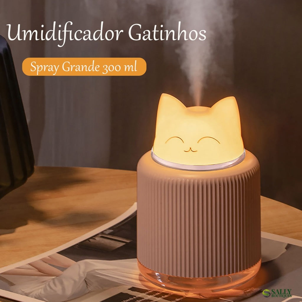 Umidificador/ Aromatizador com 2 luzes Gatinho