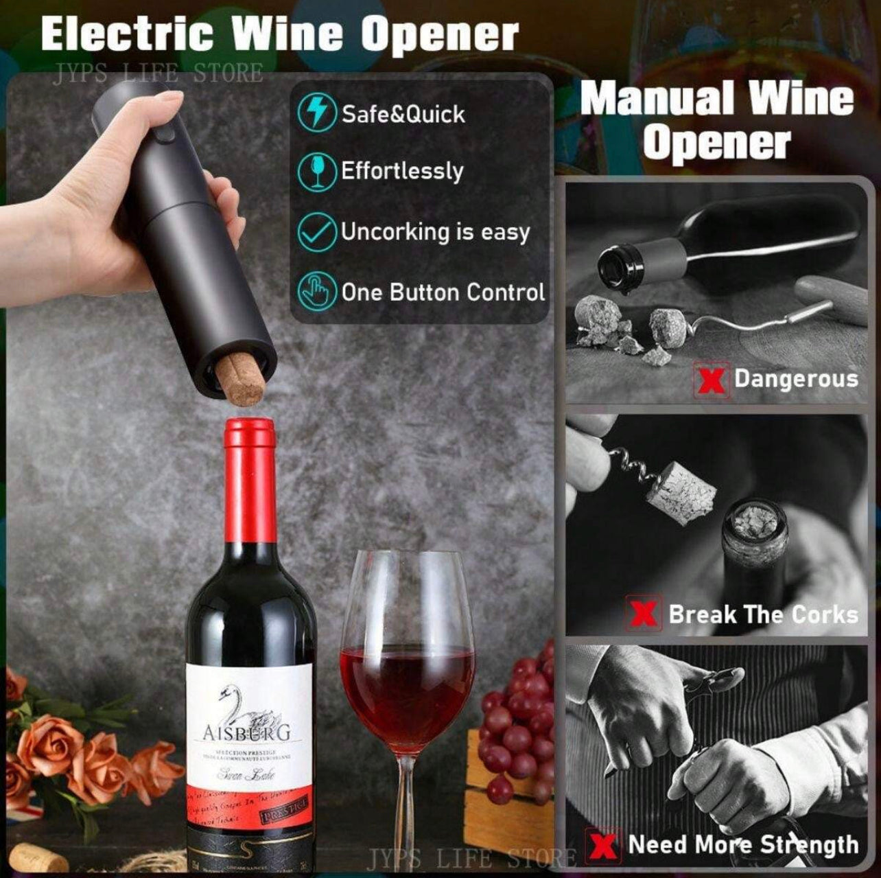 Abridor de vinhos automático