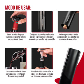 Abridor de Vinhos Automático + Brindes