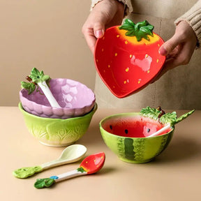 Bowl Ceramica Frutas + Colher - Casa Tauri