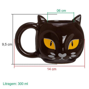 Caneca Gato Cerâmica 300ML - Casa Tauri