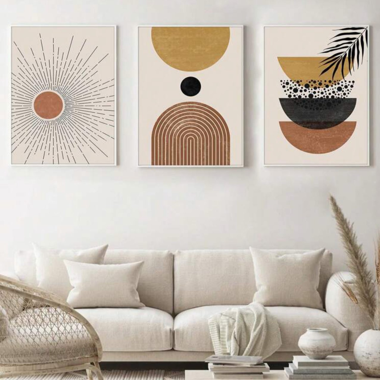 Conjunto 3 Peças Pôsteres Decorativos Pintura em Tela - Casa Tauri