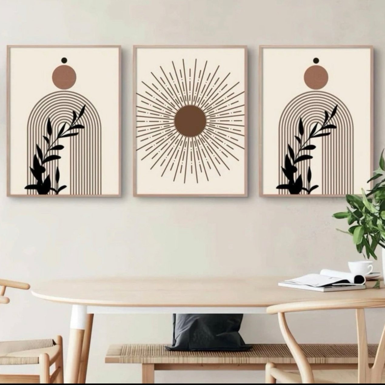 Conjunto 3 Peças Pôsteres Decorativos Pintura em Tela - Casa Tauri