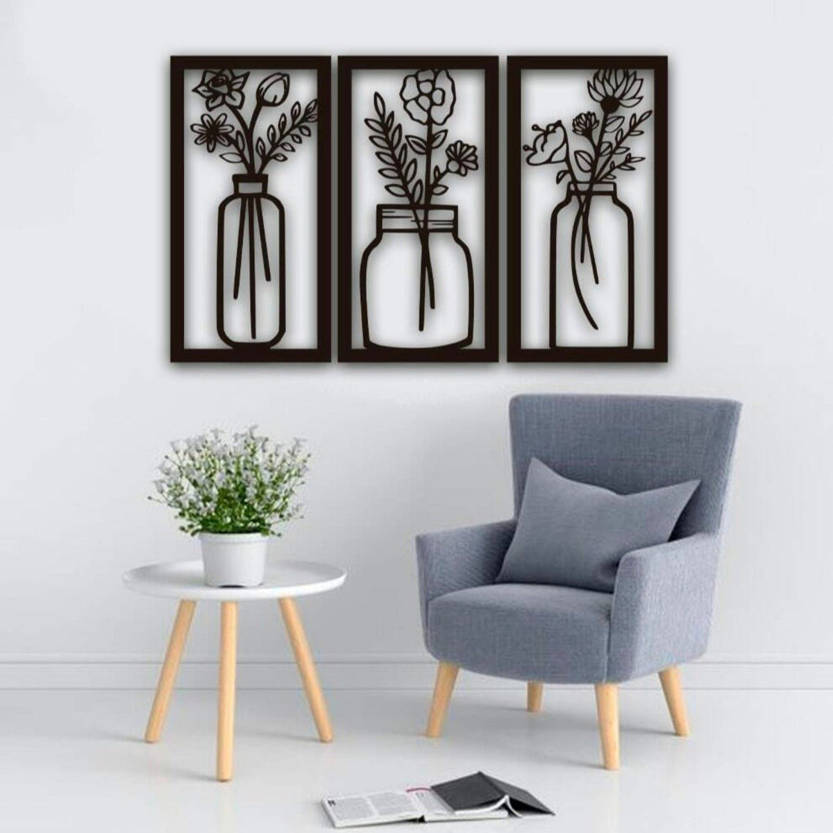 Conjunto 3 Peças Quadros Decorativos MDF - Casa Tauri